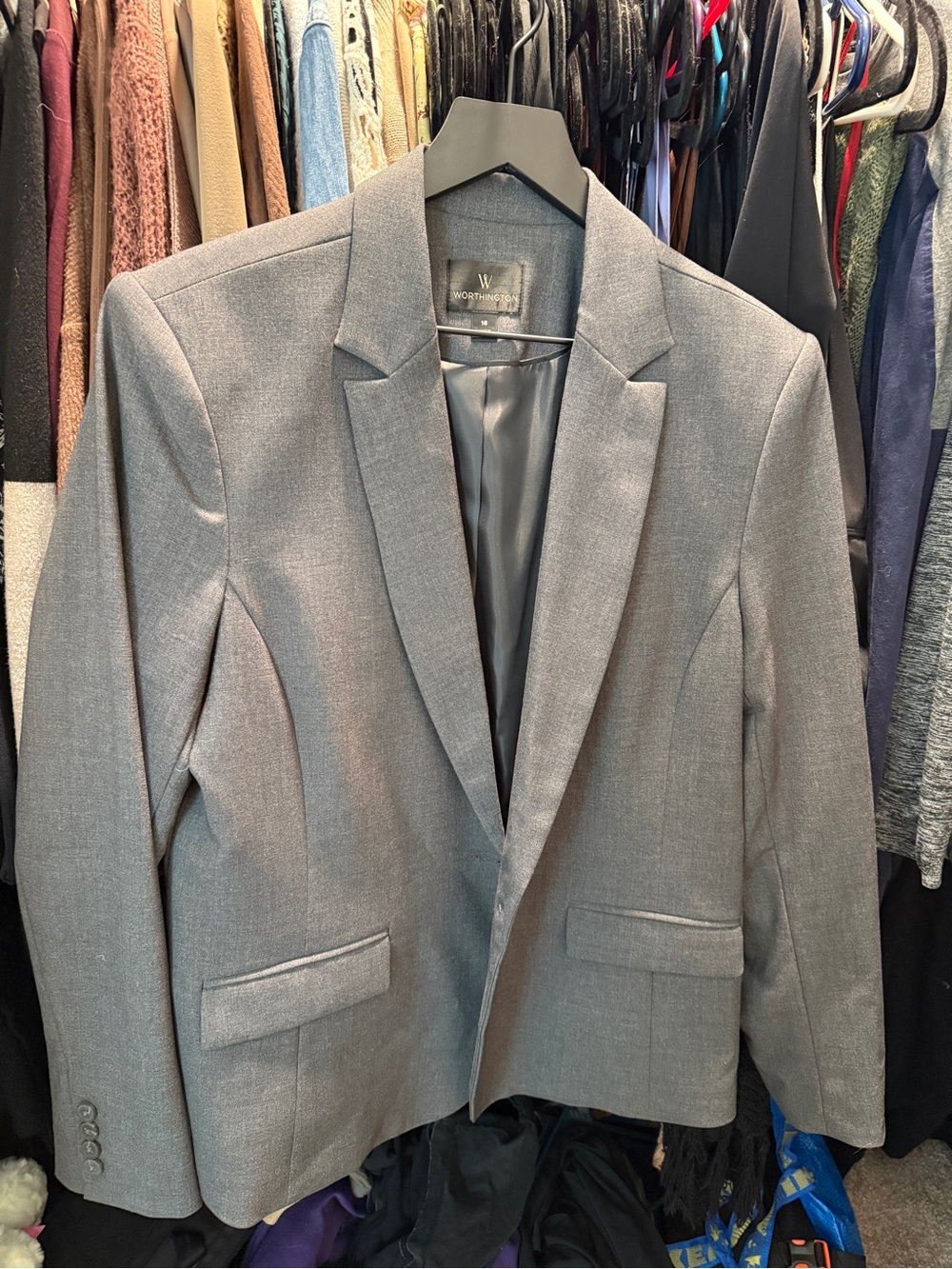 Worthington Light Gray Women's Tailored Blazer